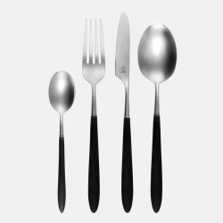 Dessert spoon - GAYA Exeter handle grey-black all satin